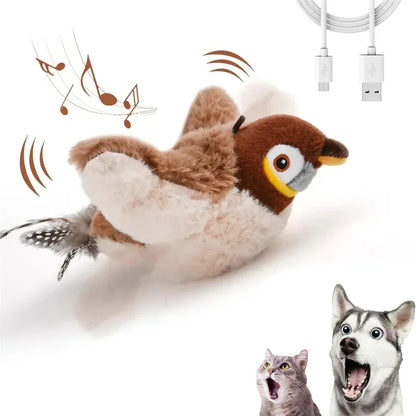 Catnip Electric Bird Toy – USB Rechargeable Touch-Activated Plush