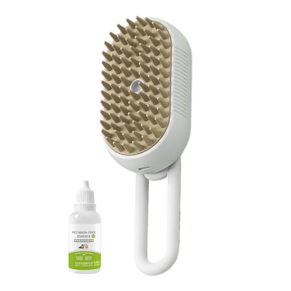 3-in-1 Electric Pet Steam Brush – USB Rechargeable Cat & Dog Grooming Comb