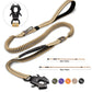 Reflective Shock-Absorbing Bungee Dog Leash – Heavy Duty with Car Seatbelt