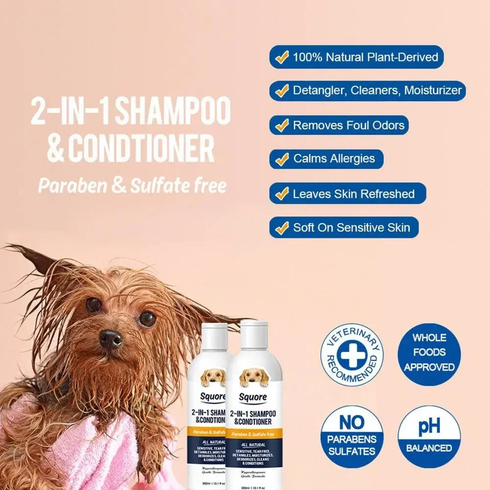 2-in-1 Puppy Shampoo & Conditioner – PH-Balanced Moisturizing Dog Shampoo