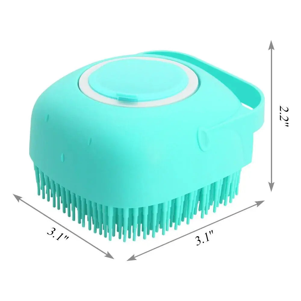 Pet Shampoo Brush – Silicone Rubber Grooming Comb for Cats & Dogs