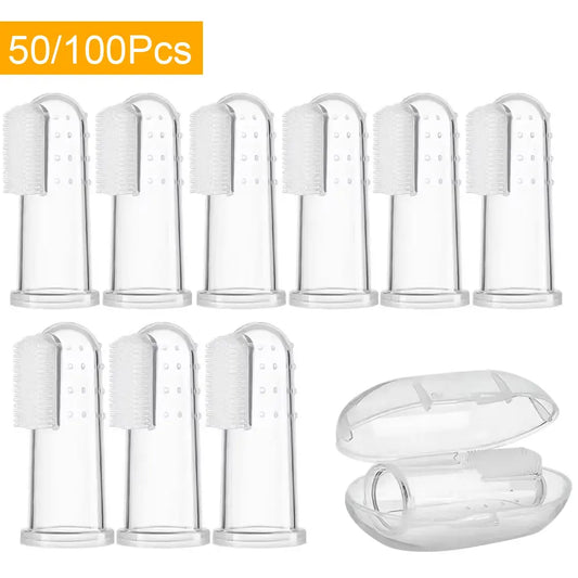 Silicone Finger Toothbrushes – 50/100pcs for Dogs & Cats