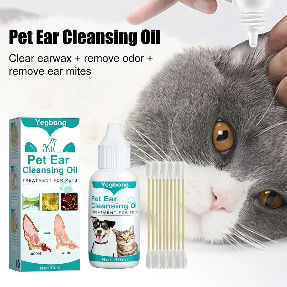 30ml Dog & Cat Ear Cleaner – Mite & Tick Removal Ear Oil