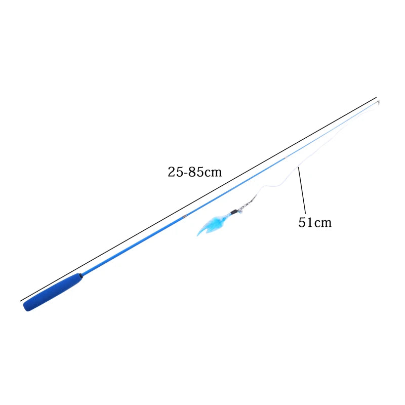 Telescopic Cat Teaser Wand – 3-Section Interactive Stick Toy