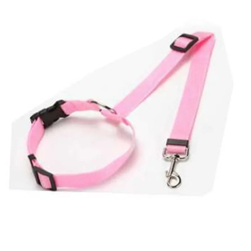 2-in-1 Pet Car Seat Belt & Leash – Adjustable Safety Harness