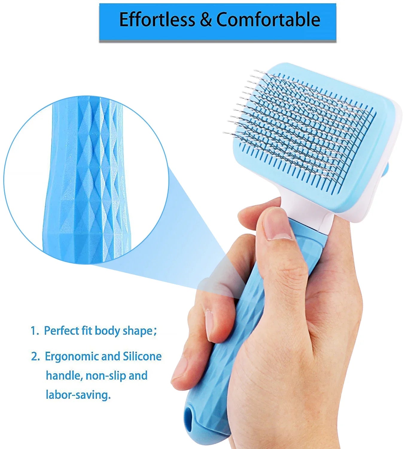 Pet Hair Remover Brush – Grooming Comb for Dogs & Cats with Long Hair