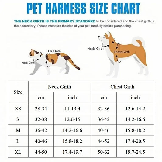 Pet Dog & Cat Harness Leash Set – Breathable Vest for Small & Medium Pets