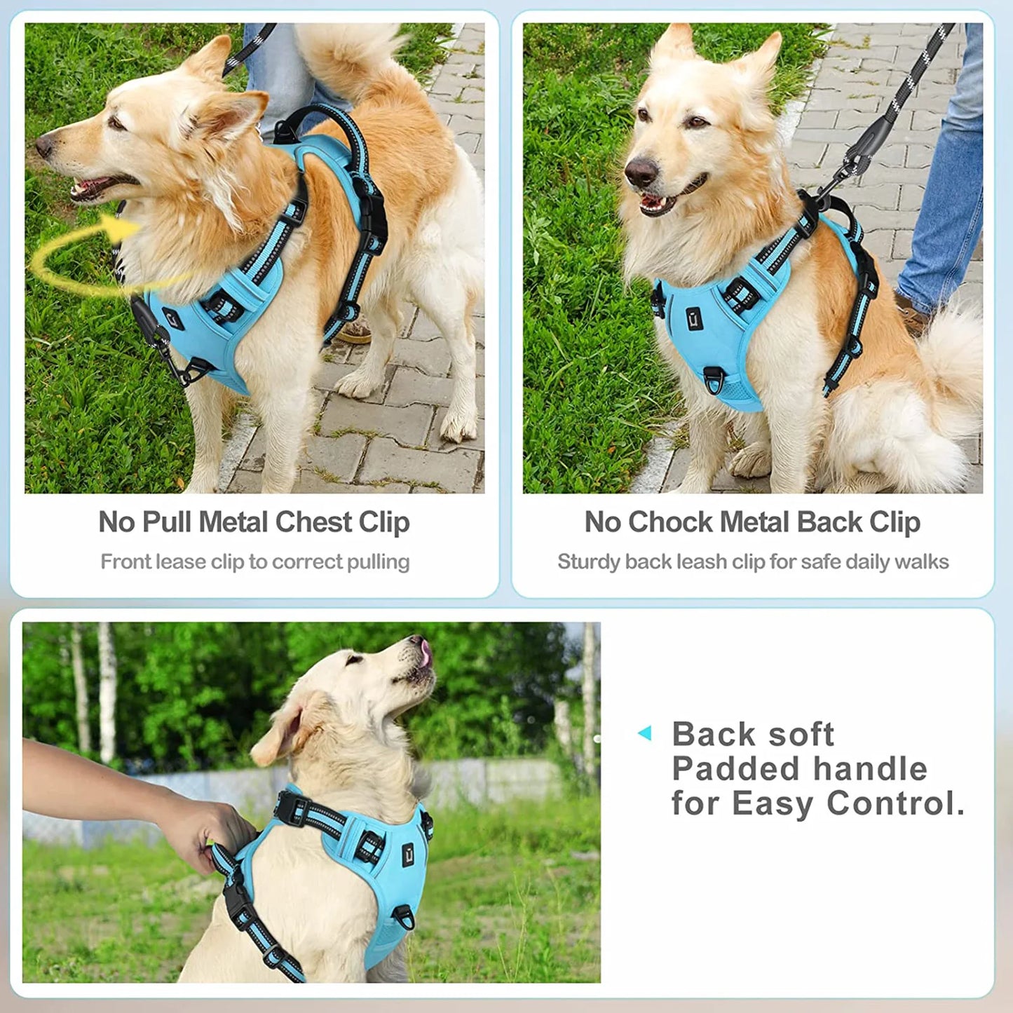 No-Pull Dog Harness – Adjustable Padded Vest with Handle