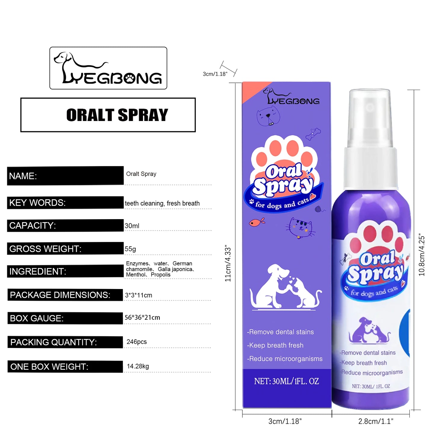 Pet Dental Spray – 30ml Oral Care for Dogs & Cats