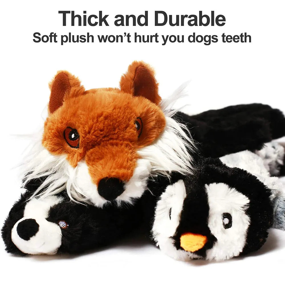 Stuffing-Free Plush Dog Toy – Durable Squeaky Chew Toy