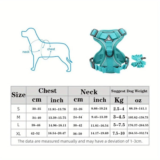 No-Pull Dog & Cat Harness with Leash – Adjustable Reflective Vest