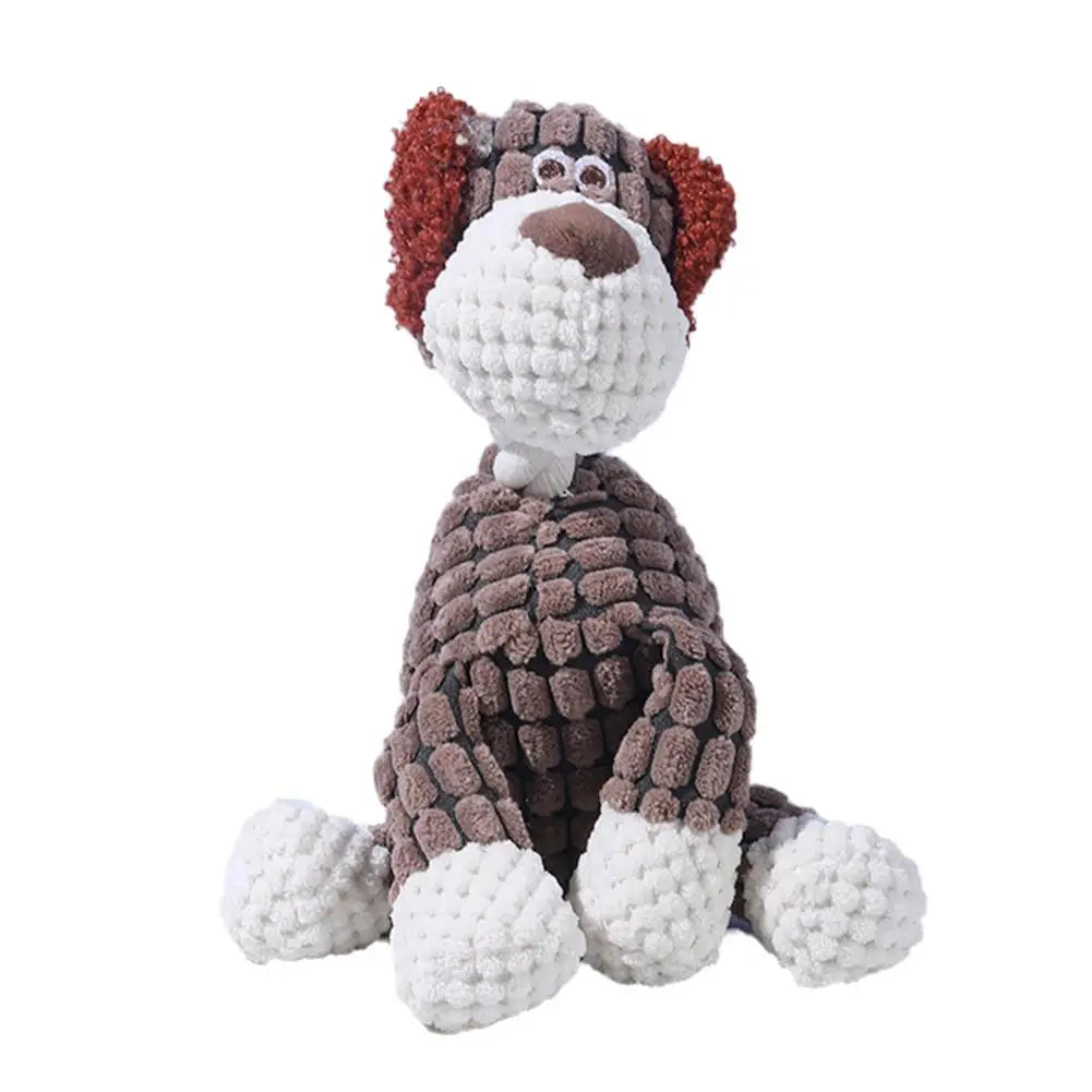 Corduroy Dog Molar Toy – Squeaky Plush Chew for Large Dogs