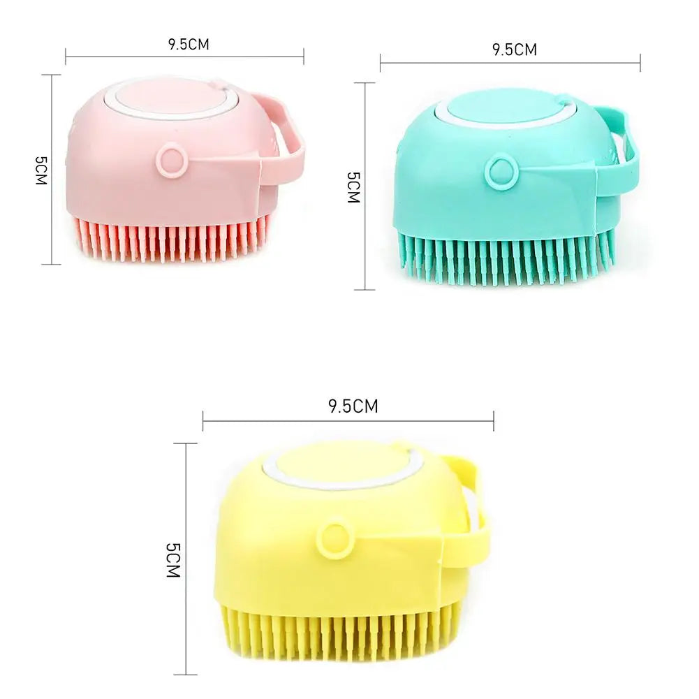 Pet Shampoo Brush – Silicone Rubber Grooming Comb for Cats & Dogs