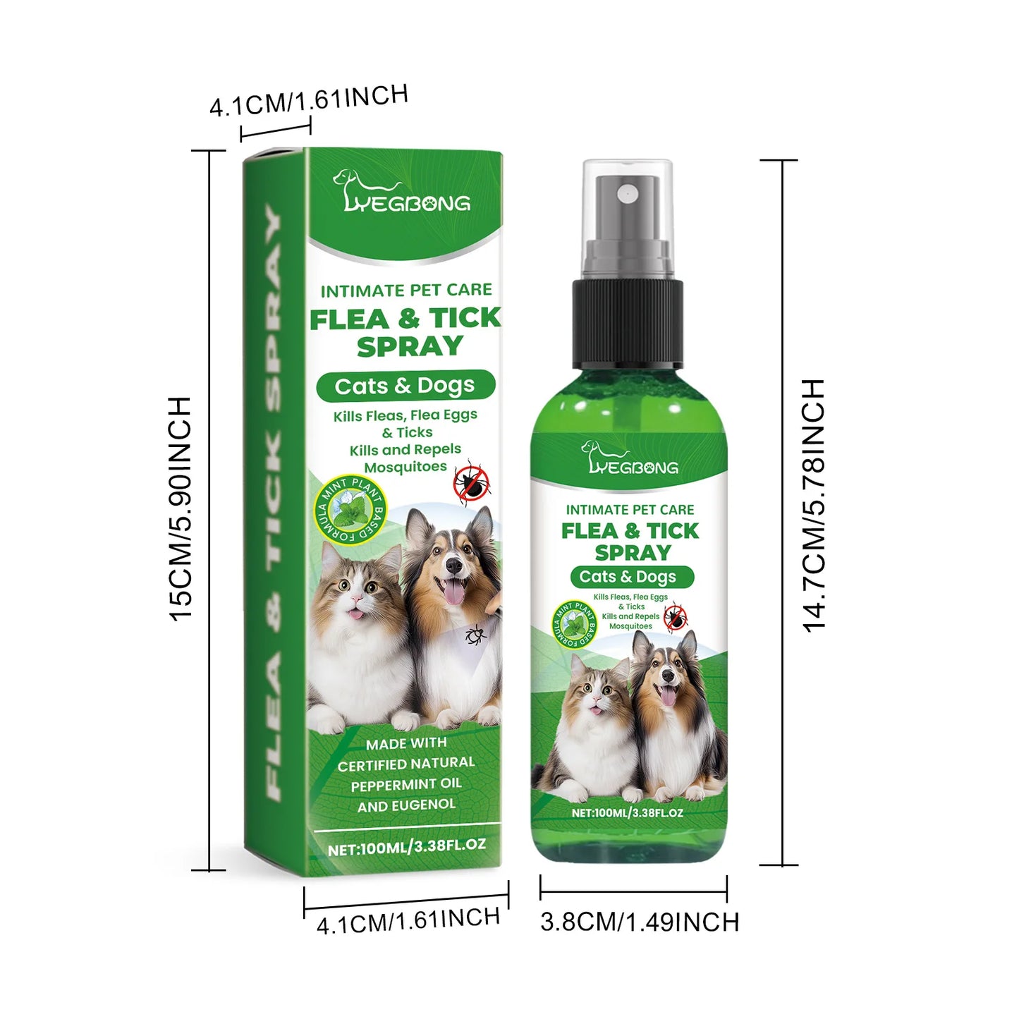 Mite & Flea Removal Spray – Anti-Lice & Tick Relief for Cats & Dogs