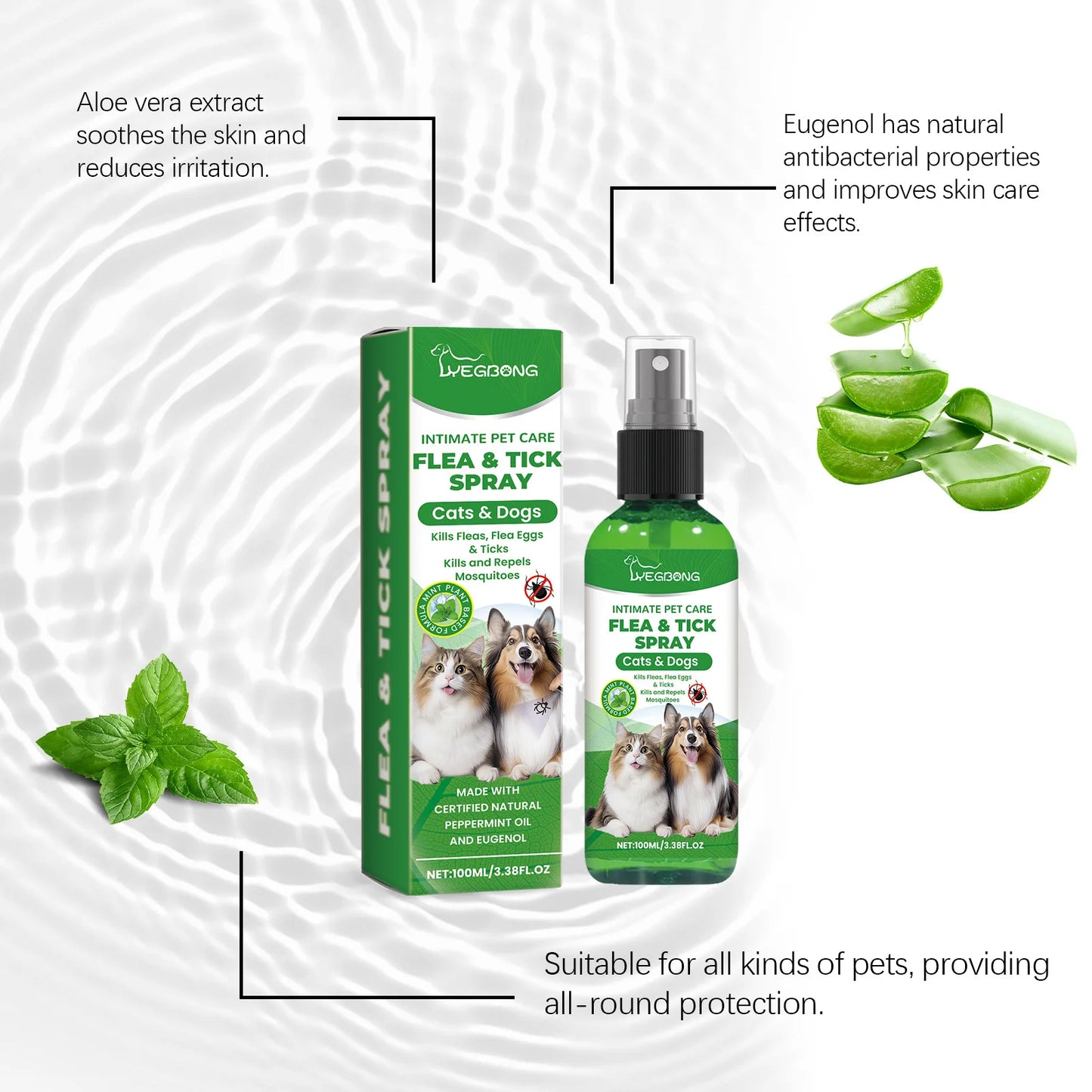 Mite & Flea Removal Spray – Anti-Lice & Tick Relief for Cats & Dogs