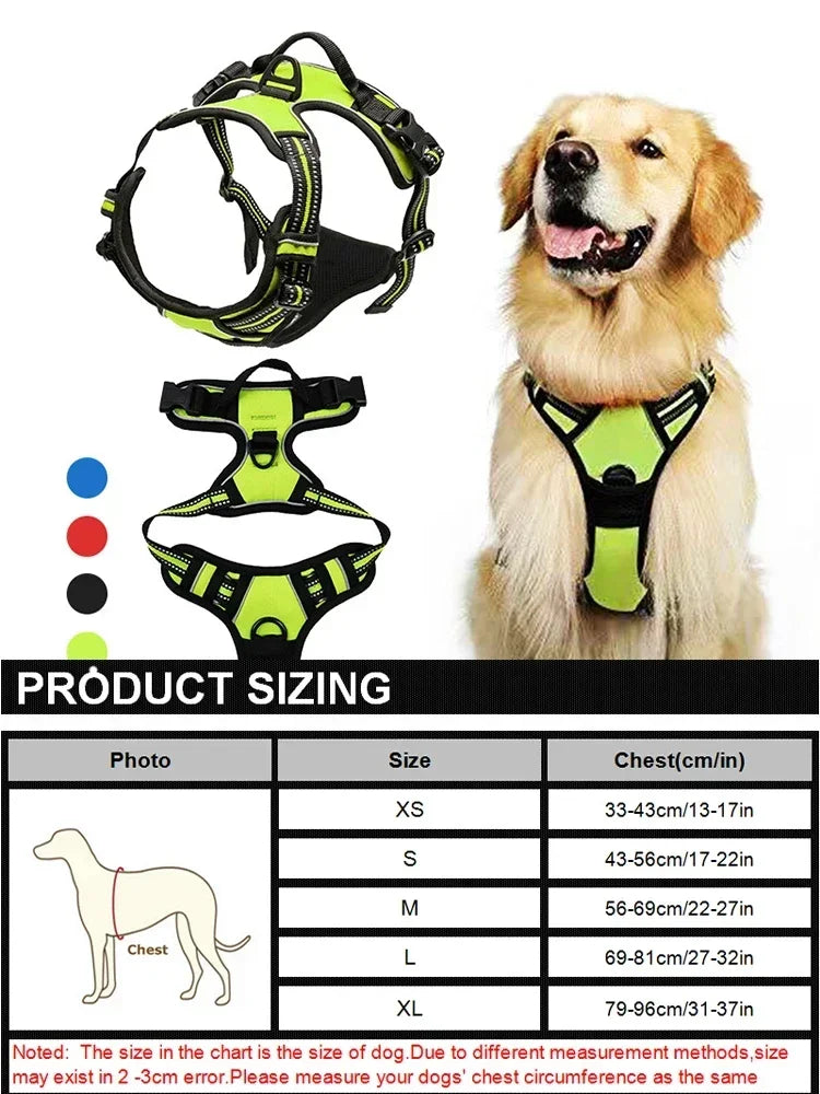 Reflective Adjustable Dog & Cat Harness – Breathable Chest Vest
