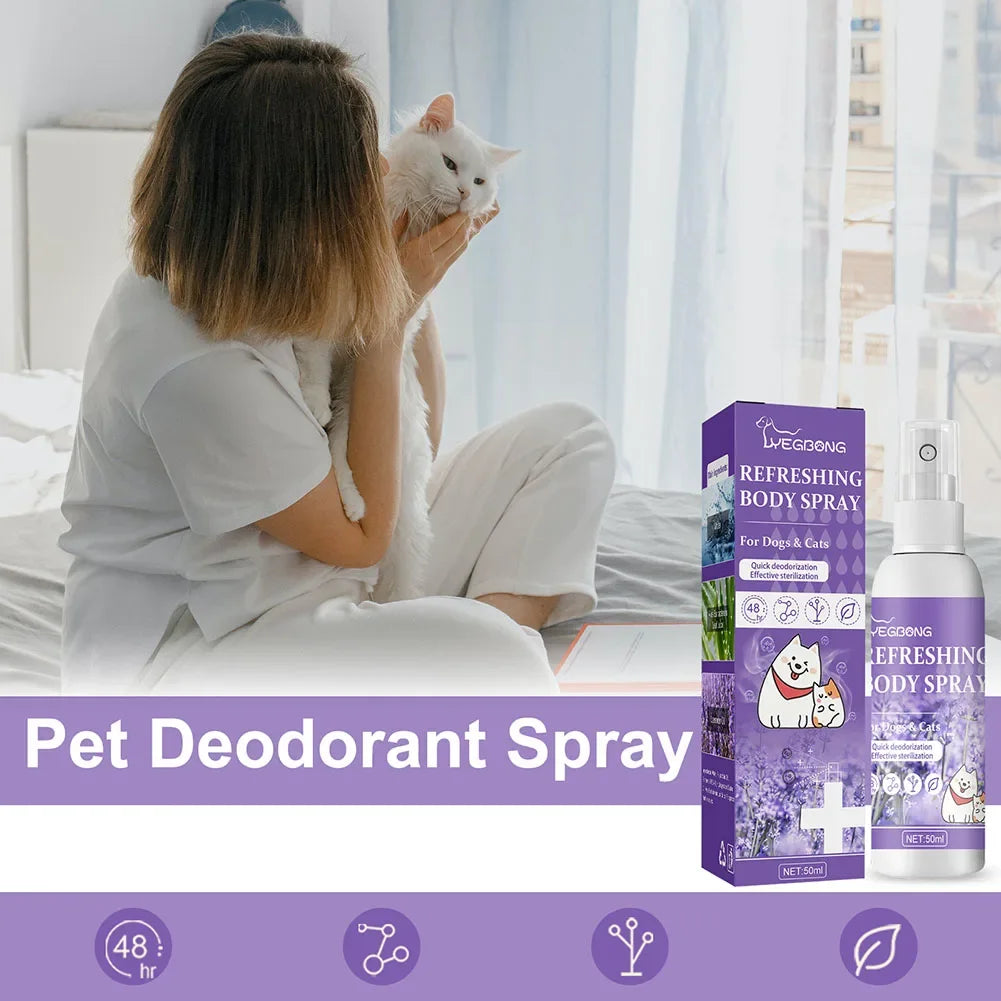 Lavender Oil Dog Deodorizer Spray – Long-Lasting Odor Remover for Cats & Dogs