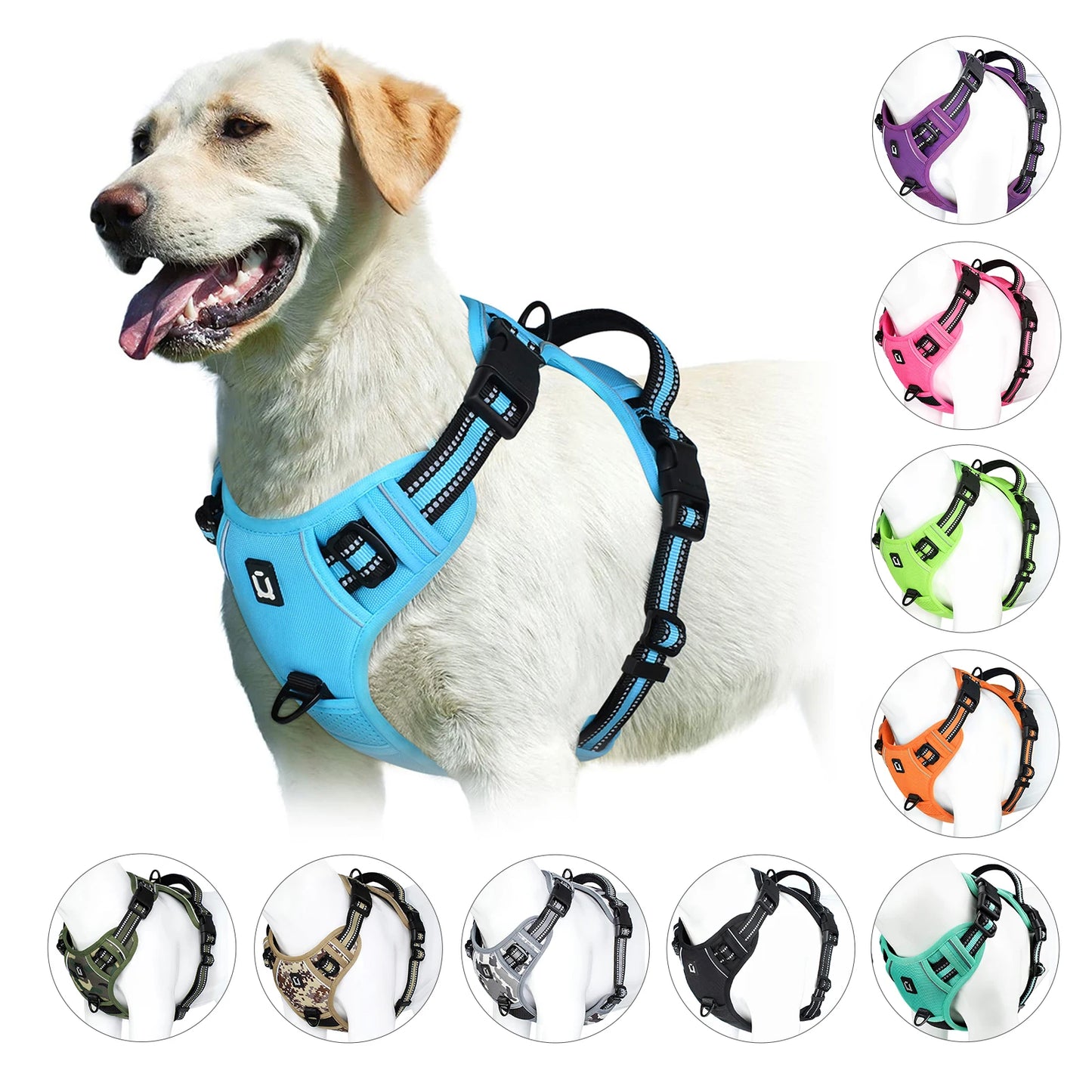 No-Pull Dog Harness – Adjustable Padded Vest with Handle