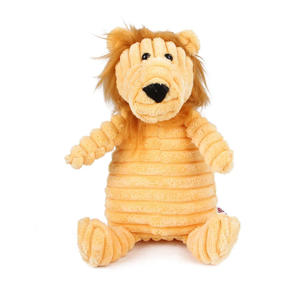 Corduroy Plush Dog Toy – Squeaky Chew Toy for Large Dogs