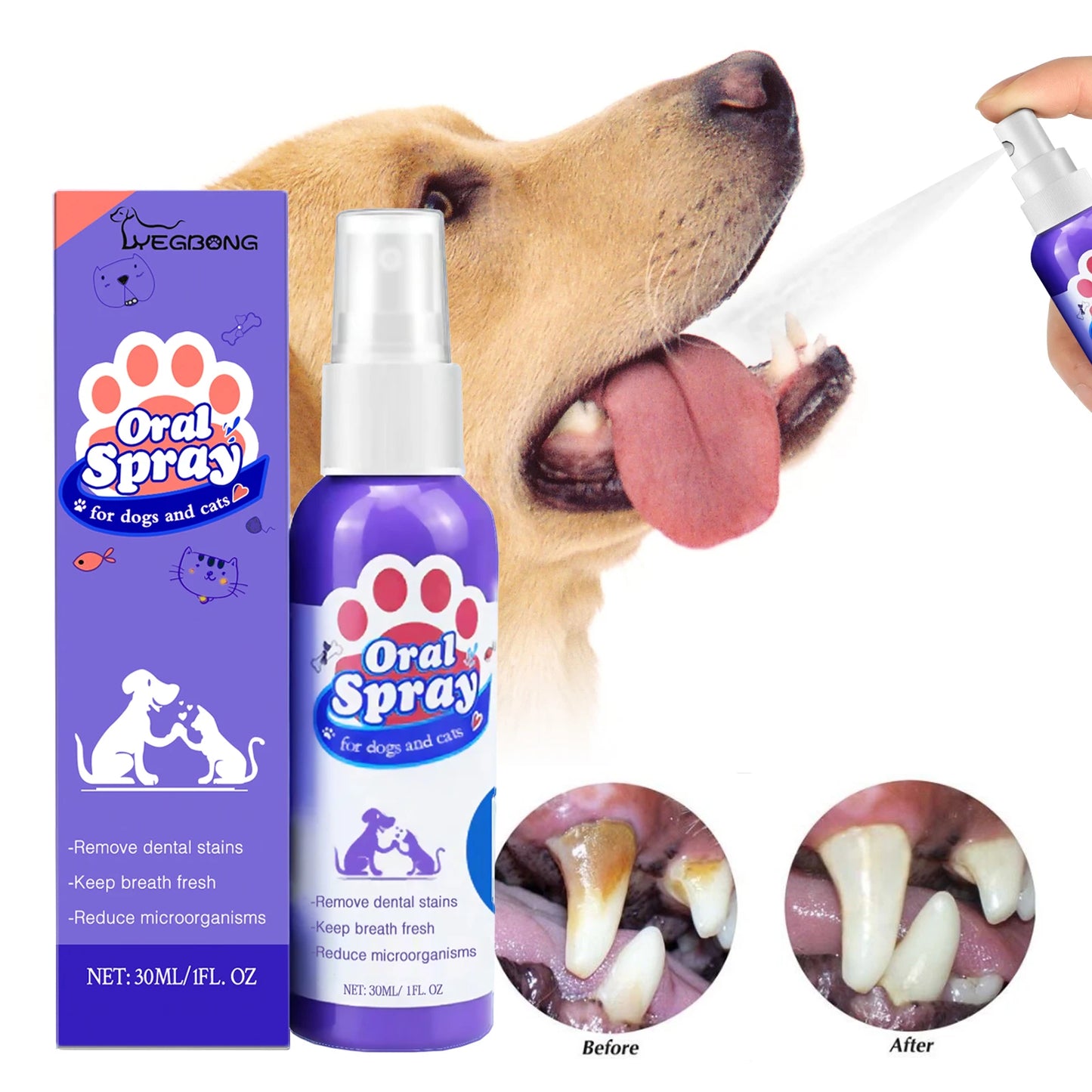 Pet Dental Spray – 30ml Oral Care for Dogs & Cats