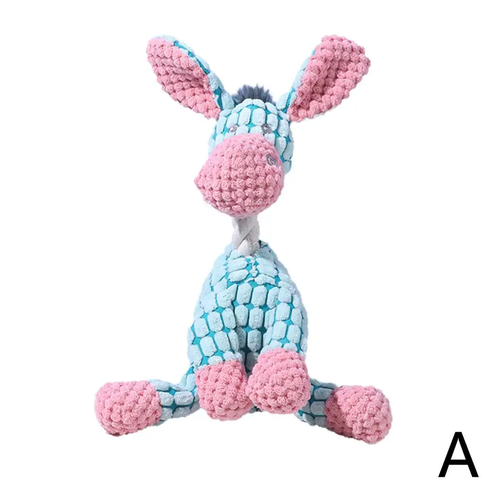 Corduroy Dog Molar Toy – Squeaky Plush Chew for Large Dogs