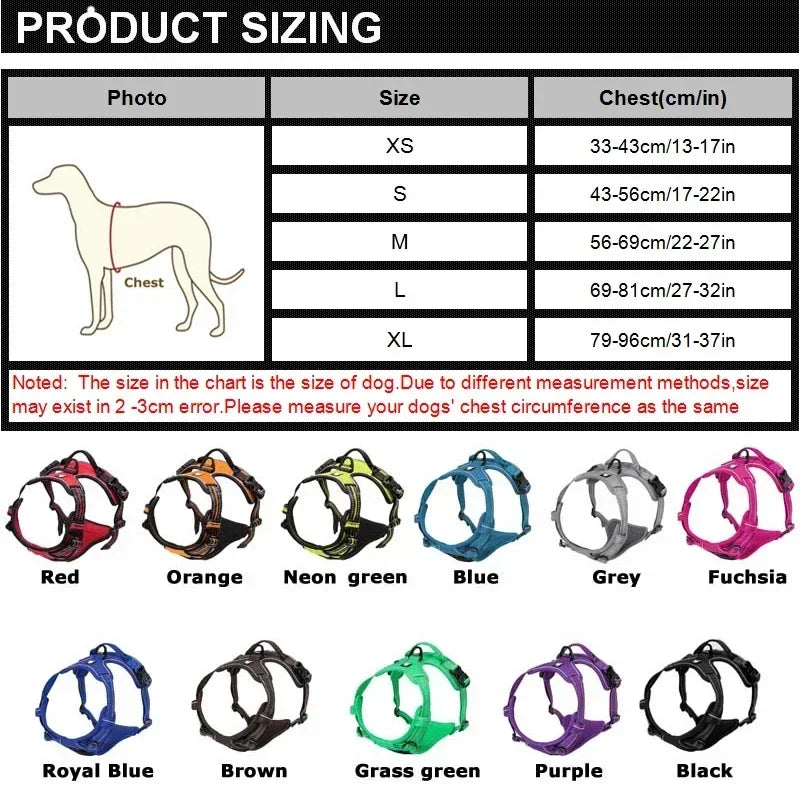 Reflective Adjustable Dog & Cat Harness – Breathable Chest Vest