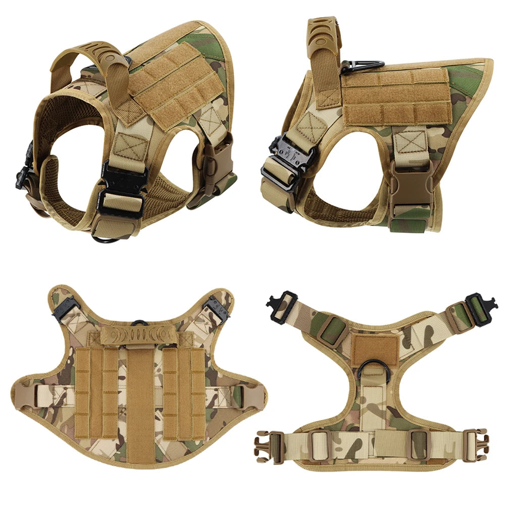 Military Tactical Dog Harness Set – Large Dog Vest with Leash & Accessories