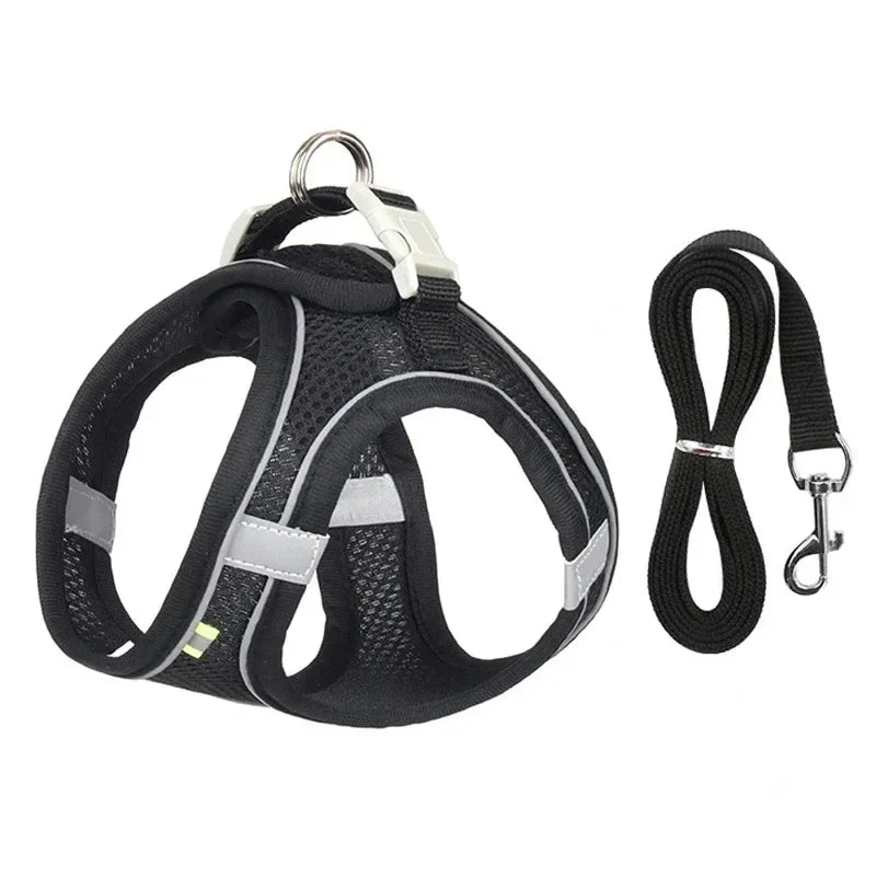 Small Dog & Cat Safety Harness – Adjustable Breathable Vest