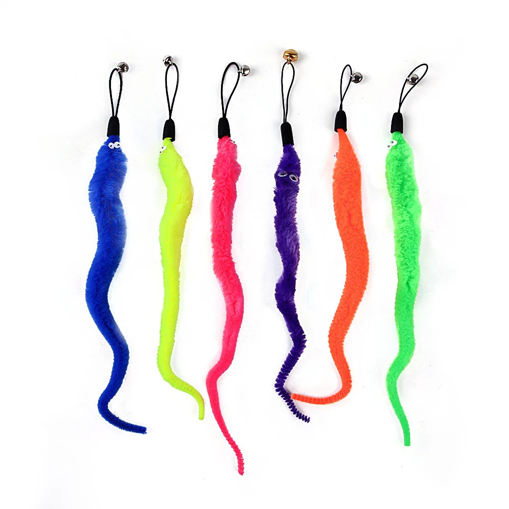 9-Pack Colorful Feather Replacement Heads – Interactive Cat Stick Toy