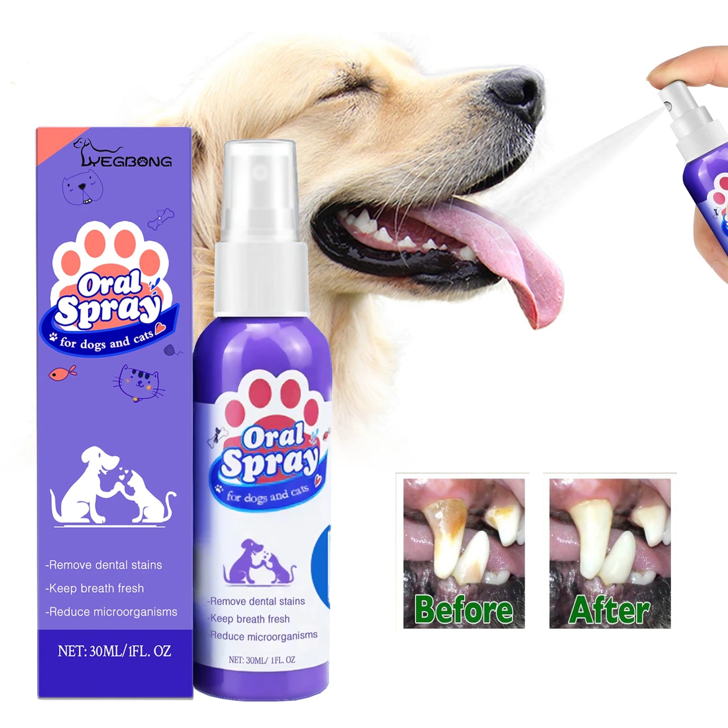 Pet Dental Spray – 30ml Oral Care for Dogs & Cats