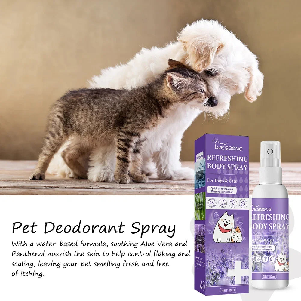Lavender Oil Dog Deodorizer Spray – Long-Lasting Odor Remover for Cats & Dogs
