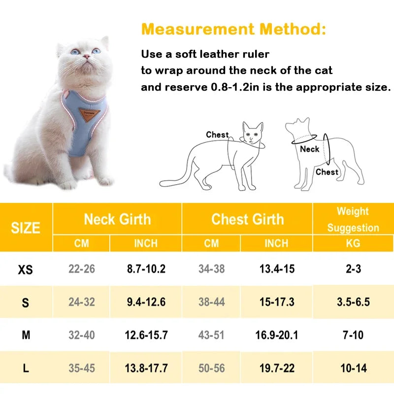 Puppy Harness & Leash Set – Breathable Vest for Small & Medium Pets