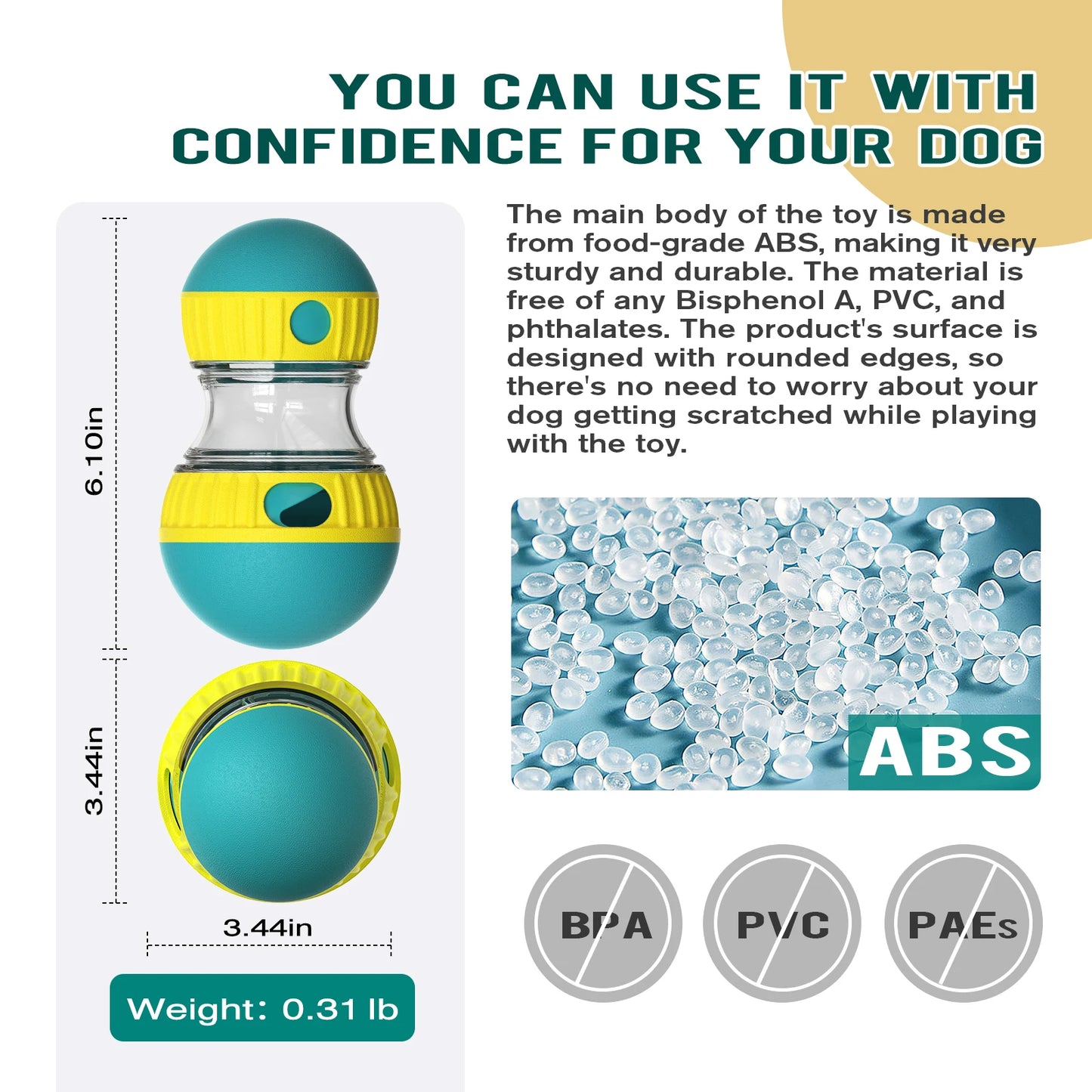 Treat Dispensing Dog Toy Ball – Slow Feeder for Small & Medium Dogs