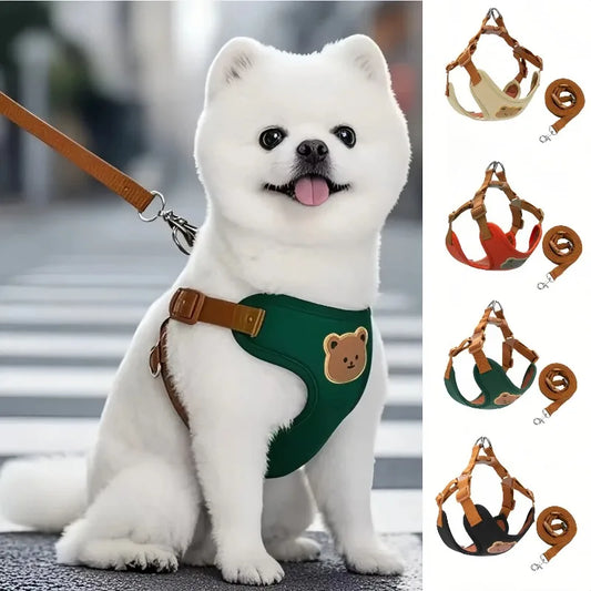 Pet Dog & Cat Harness Leash Set – Breathable Vest for Small & Medium Pets