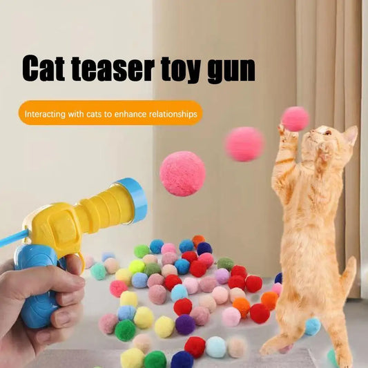 Interactive Cat Toy Launcher – Plush Ball Shooting Game