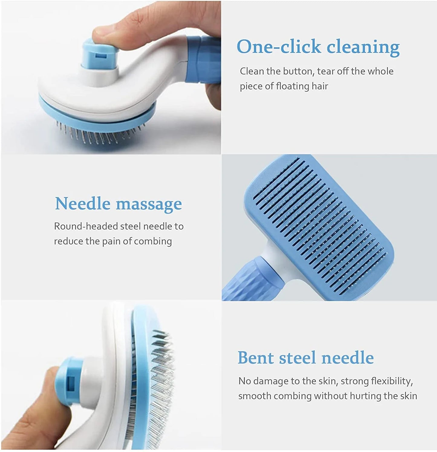 Pet Hair Remover Brush – Grooming Comb for Dogs & Cats with Long Hair